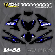 HITAM Decal mx king Black Black Fullbody - dekal striping mx king full body