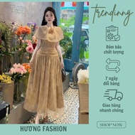 Huong fashion long lace dress