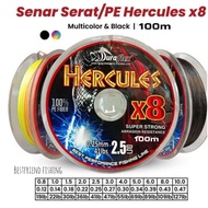 Hercules x8 100m Duraflex Super Strong PE Line - Fishing Line Braid 8 Embroidery Abrasion Resistant 