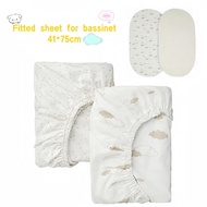 ❤ÄLSKVÄRD Fitted sheet for bassinet/Sarung tilam bergetah untuk katil bayi, corak awan/titik, putih 