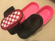 Franc franc 粉紅波點兩層微波爐食物盒 (made in Japan)