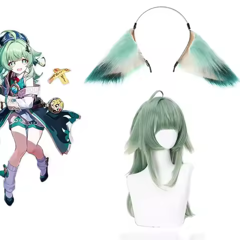 Game Honkai: Star Rail Huohuo Cosplay Headwear Anime Huohuo Cute Plush Headband Wig Party Halloween