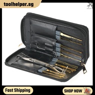 [T&amp;H] 24pcs Professional Unlocking Lock Picking Tools Set Practice Lockset Kit with Leather Case for Locksmith Beginners