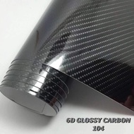 2D 5D 6D CARBON FIBRE STICKER DIY 50CM X 100CM = 1roll Flat Black Karbon Tinted Kereta Moto Rumah Ca