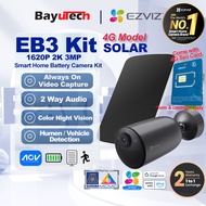 EZVIZ EB3 4G kit 3MP 3K Battery Power 100% Wire-free Wireless Security Outdoor Camera PIR Motion Sen