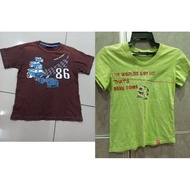 ♻️2nd kids green/drown brown shirts clothes size age7-8 preloved second hand