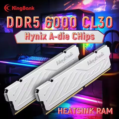 KingBank KJXS DDR5 SILVER HEATSINK SERIES 32GB 1 RAM or 32GBx2 2rams 6000MHz Hynix A die CL30 dual C