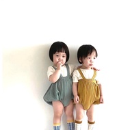 Rough bibs with t-shirts for girls made in Korea brand Iksan.Bebe