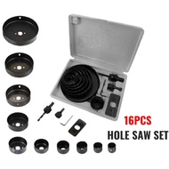 11pcs Hole Saw Set Drill Bit 19mm - 64mm Cutter Core Shaft Plastic Wood Alloys & Thin Sheet Metal 6p