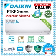 Daikin 1.0hp FTKF25A /1.5hp FTKF35A Built in Wifi/Non-Wifi Inverter R32 Air conditioner