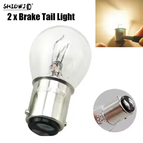New 2Pcs 1157 Car Tail Lights Bay15D 21/5W Car Reverse Backup Stop Brake Tail Light Bulb Yellow DC 1