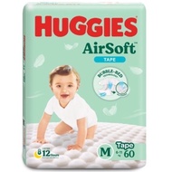 Huggies Airsoft Tape Diaper S70, M60, L50, XL44