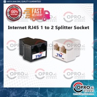 TM Internet RJ45 8P8C 1 to 2 Splitter Socket / Extension Adaptor(Female to 2 Female)