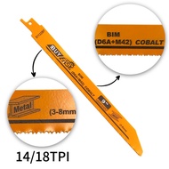 Reciprocating Saw Blade 5PCS S1122BF Set Bi-Metal Cobalt For Makita Bosch 9 Inch 225mm 14 TPI Saber 