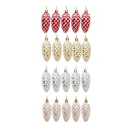20PCS Christmas Pine Cone Ball Decor Christmas Tree Hanging Ornament Gold Red Plastic Pine Cone for
