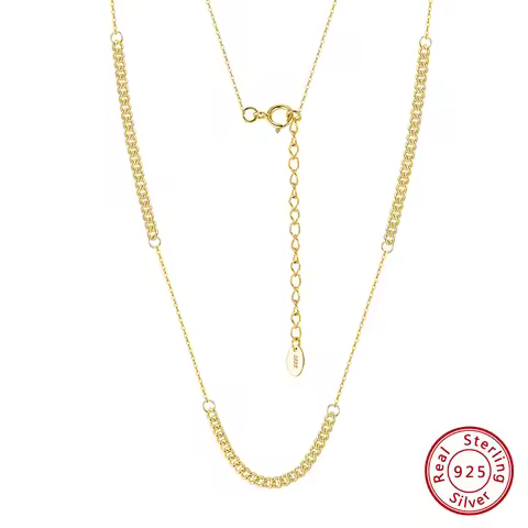 KISS MANDY Hip Hop Dainty 3mm Curb Cuban & O Link Chains Necklace 925 Sterling Silver For Women Coll