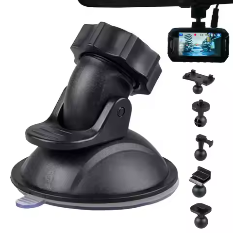Car Suction Cup Camera Mount Removable 360 degree Rotating Mount with 5 detachable adapters Car Dash