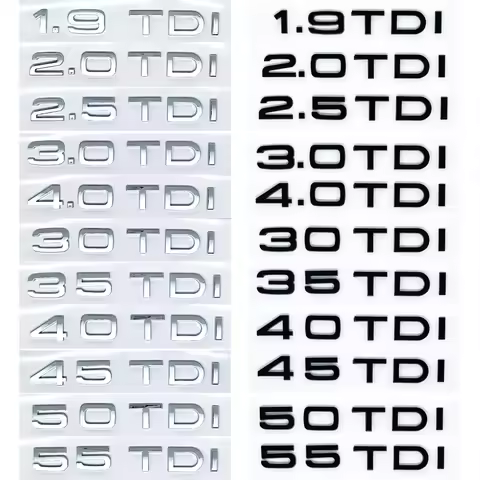 2,0 2,5 3,0 4,0 TDI 30 35 40 45 50 55 emblema TDI estilo de coche pegatina 3D insignia de logotipo A