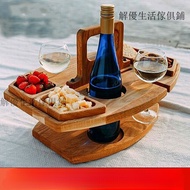 Jieyou Life Furniture Shop Wooden Wine Rack Outdoor Picnic Table Portable Wine Rack Detachable Fruit