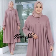 BISA COD NIRA SET + CELANA SIZE M L XL XXL JUMBO BAHAN CRINGKLE PREMIUM IMPORT STELAN WANITA KEKINIA