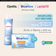 Erceflora Gut Restore Probiotic Supplement + Lactacyd Feminine Wash Pearl Intimate 250ML