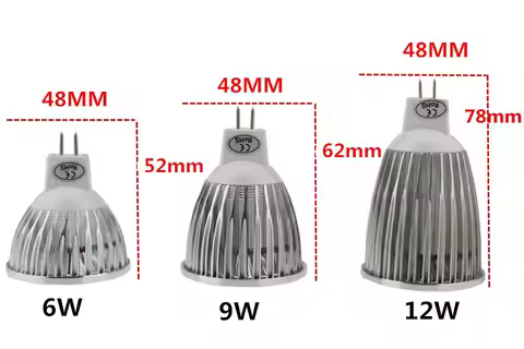 New High Power Lampada Led MR16 GU5.3 GU10 COB 6W 9W 12W Dimmable Led Cob Spotlight Cool White MR 16