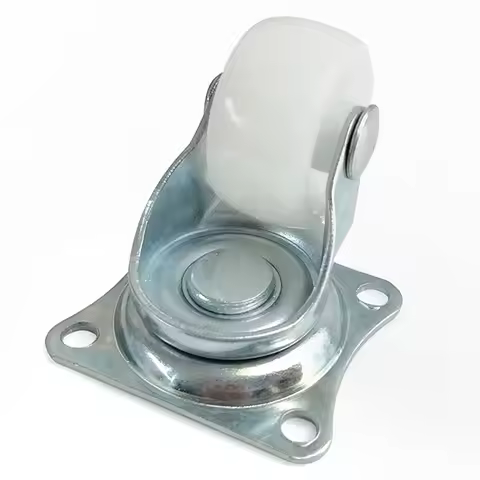 1PC Universal Swivel Casters 1"Furniture Wheel Castor White PP Nylon Dual RollerWheel ForPlatformTro