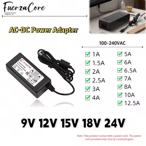 9V 12V 15V 18V 24V power adapter 1A 1.5A 2A 2.5A 3A 4A 5A 6A 6.5A 7A 8A 10A 12.5A 100-240Vconversion