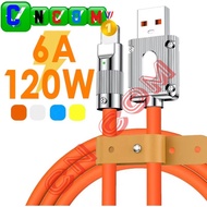 120W Silicone Fast For Mobile Phone 14 12 13 Pro Mini Max USB 8pin Quick Charger Wire Cable 1M