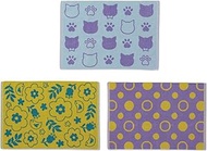 Top-sangyo 92019000 Towel Bath Mat, Convenient to Wash and Rewash, Set of 3, Dot Cat, Flower, 16.5 x