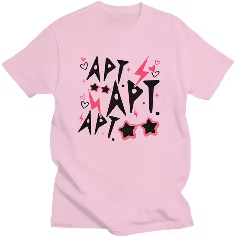 ROSÉ & Bruno Mars APT New Song T-Shirt Graphic Printing Cotton O-neck Tee-shirt Summer Hip Hop Punk