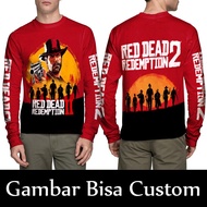 Longsleave Cowok Fullprint Red Dead Redemption2