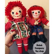 一對 1996年 聖誕節 12吋/30cm raggedy Ann &amp; Andy 古董 絕版玩具 布偶 安娜貝爾 娃娃