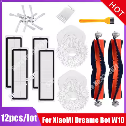 For Dreame Bot W10 / W10 Pro Vacuum Cleaner Parts Main Side Brush Washable Hepa Filter Mop Cloth Rep