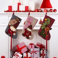 2025 Home Fireplace Decor New Christmas Ornaments Old Man Snowman Reindeer Christmas Stocking Hanger