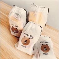 Travel Pouch Organizer/ Drawstring Pouch Shoe Pouch size 20x30cm