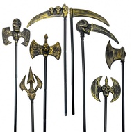 1 Set Plastic Inflatable Grim Reaper Sickle Prop, 3 Sizes, Vintage Style Party Cosplay Accessory - P