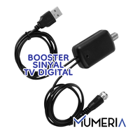 Penguat Sinyal Antena TV Digital DVB-T2 Receiver Amplifier Signal Booster 4K HD Televisi Kabel Jack USB UHF