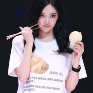 Ningyizhuo Pure Cotton T-Shirt - Korean-Style Fried Dumpling Design