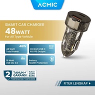 ACMIC CC02 PD+ 48W Type C + USB Car Charger Fast Charging *
