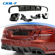 For W212 E63 Carbon Fiber Rear Bumper Lip Spoiler For Mercedes Benz E Class E260 E300 E400 AMG 2014 