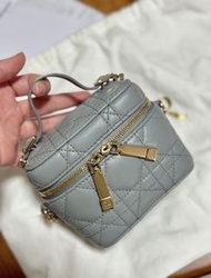 Lady Dior Vanity Bag靚靚灰藍色 有原單有塵袋有盒