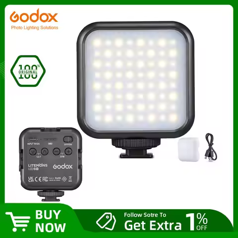 Godox LITEMONS LED6Bi LED Video Light 3200K-6500K Rechargeable LED Camera Light CRI 95+ 13 FX Light 