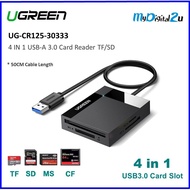 UGREEN *UG-CR125-30333 4-IN-1 Super Speed USB 3.0 USB-A to SD/ TF/CF/MS Slot Card Reader 50CM