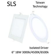 LED Recessed Slim Downlight 6'' 18W (Isolated Driver)