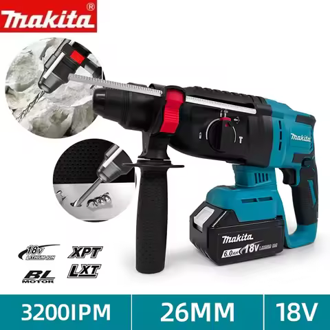 Makita Original 26MM Cordless Hammer Brushless Electric Hammer 18V Lithium Battery Wireless Drills F