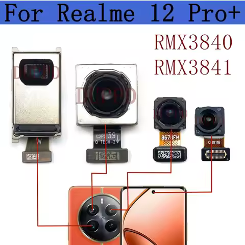 Front Facing Selfie Camera For Realme 12 Pro+ RMX3840 Backside Big Main Rear View Back Camera Flex C