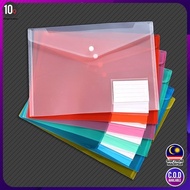 SSD A4 Clear Paper File Folder (with ID Label pocket) Stationery School Office Case PP 6 colors