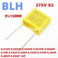 10PCS Safety capacitor X2 15MM 275VAC 275V P15 0.56UF 564K 0.68UF 684K 0.82UF 824K 1UF 105K Polyprop