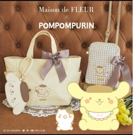 日本Sanrio 布甸狗 x Maison de FLEUR 單肩袋 手挽袋 證件套